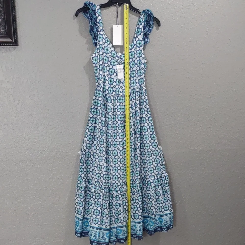 LUCKY BRAND Floral Blue and White Sleeveless Dress - Picture 10 of 17